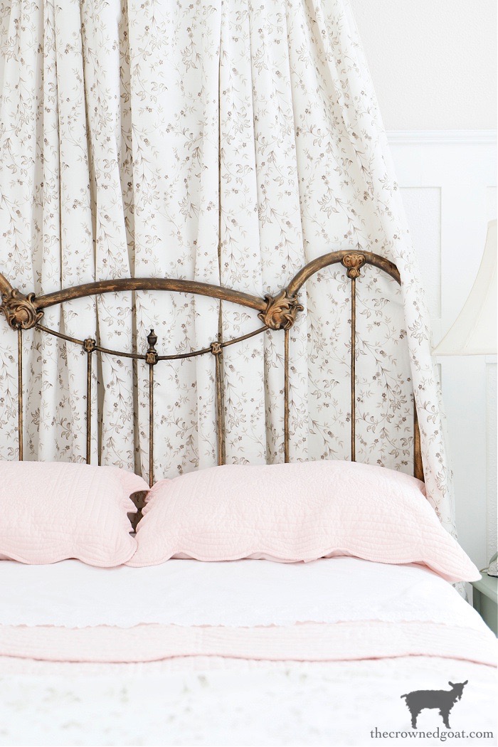 Antique Metal Bed-Bedroom Makeover Reveal-The Crowned Goat 