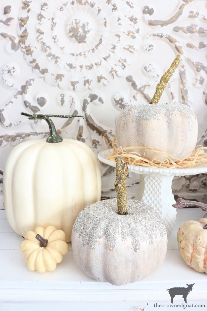 Dollar Tree Glass Glitter Pumpkins