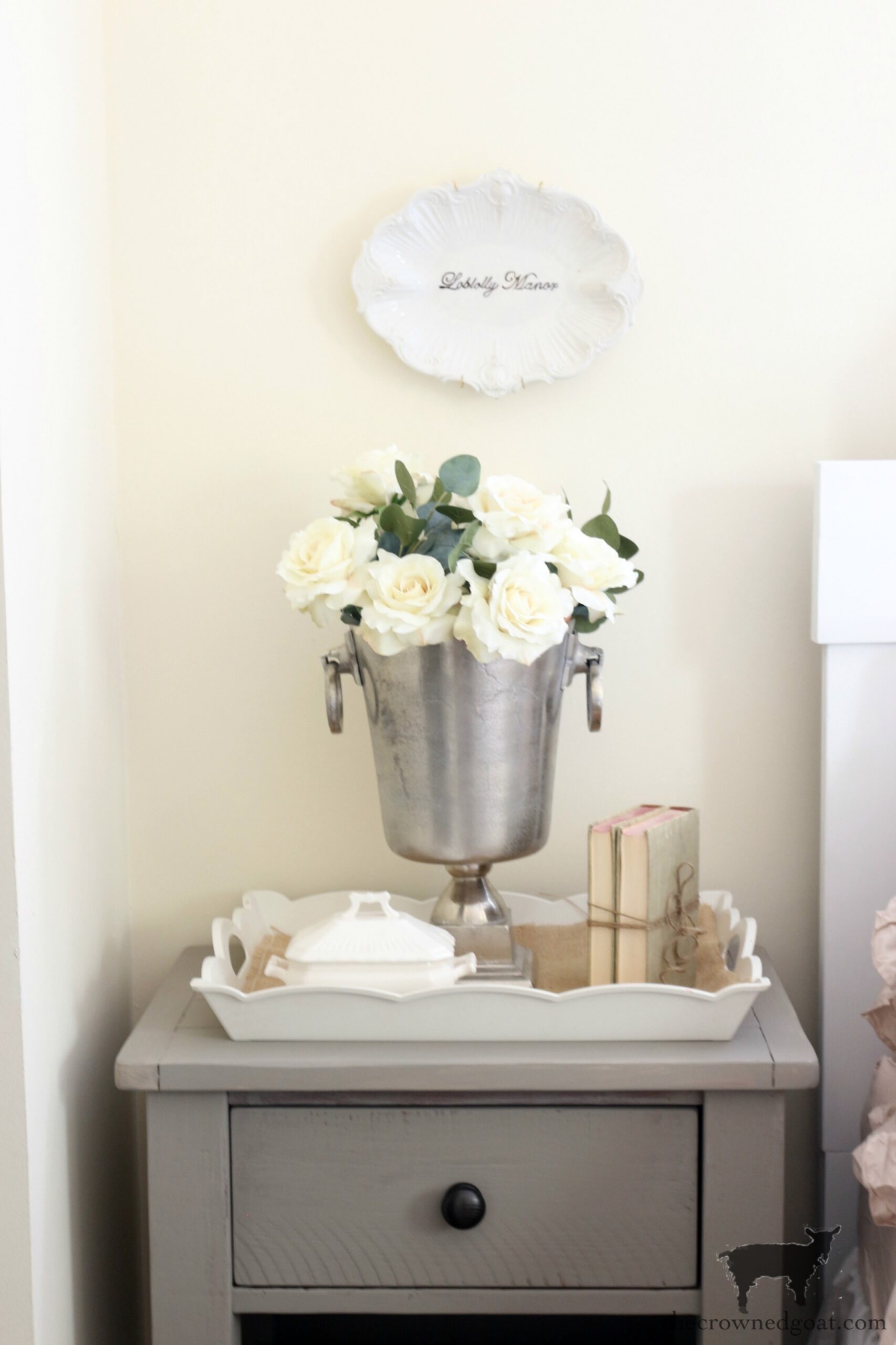 French Linen Nightstand Makeover