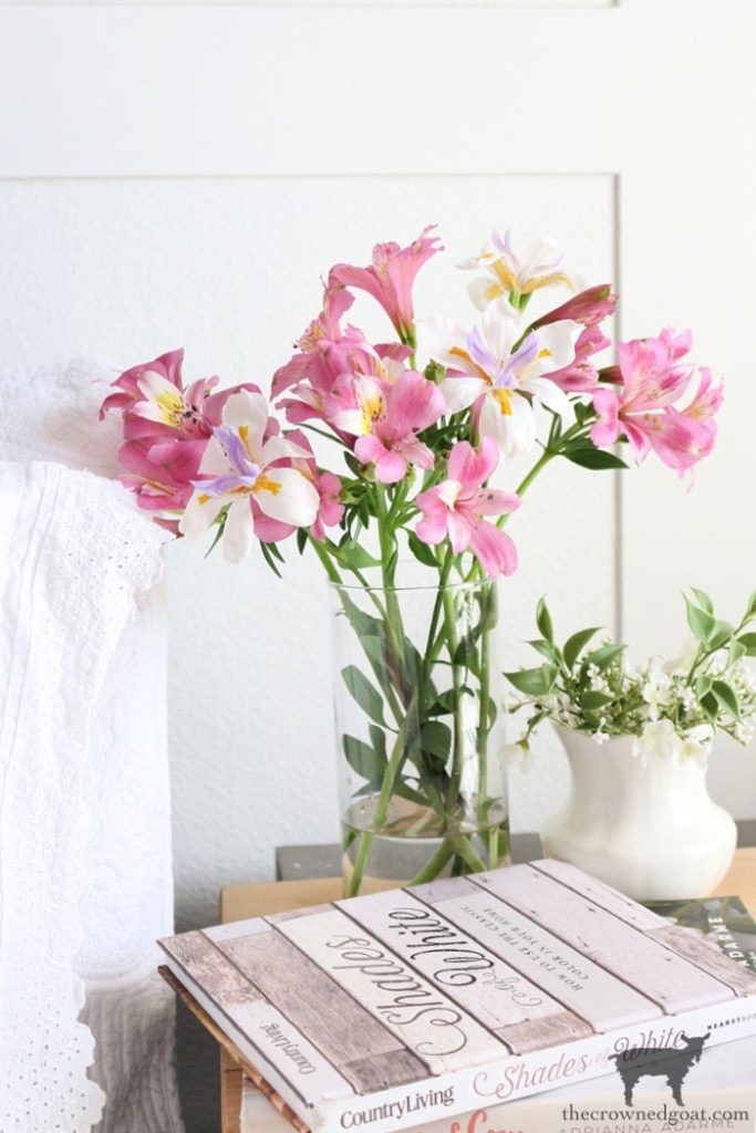 Pink Flowers on the Nightstand-The Crowned Goat 