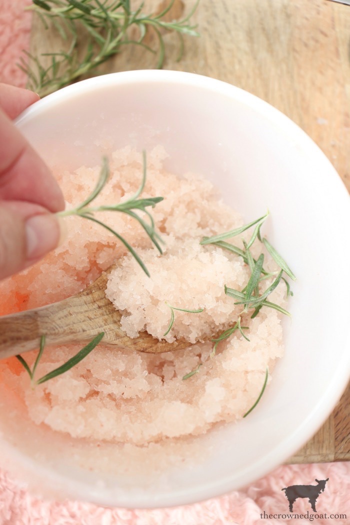 DIY Pink Himalayan & Rosemary Salt Scrub